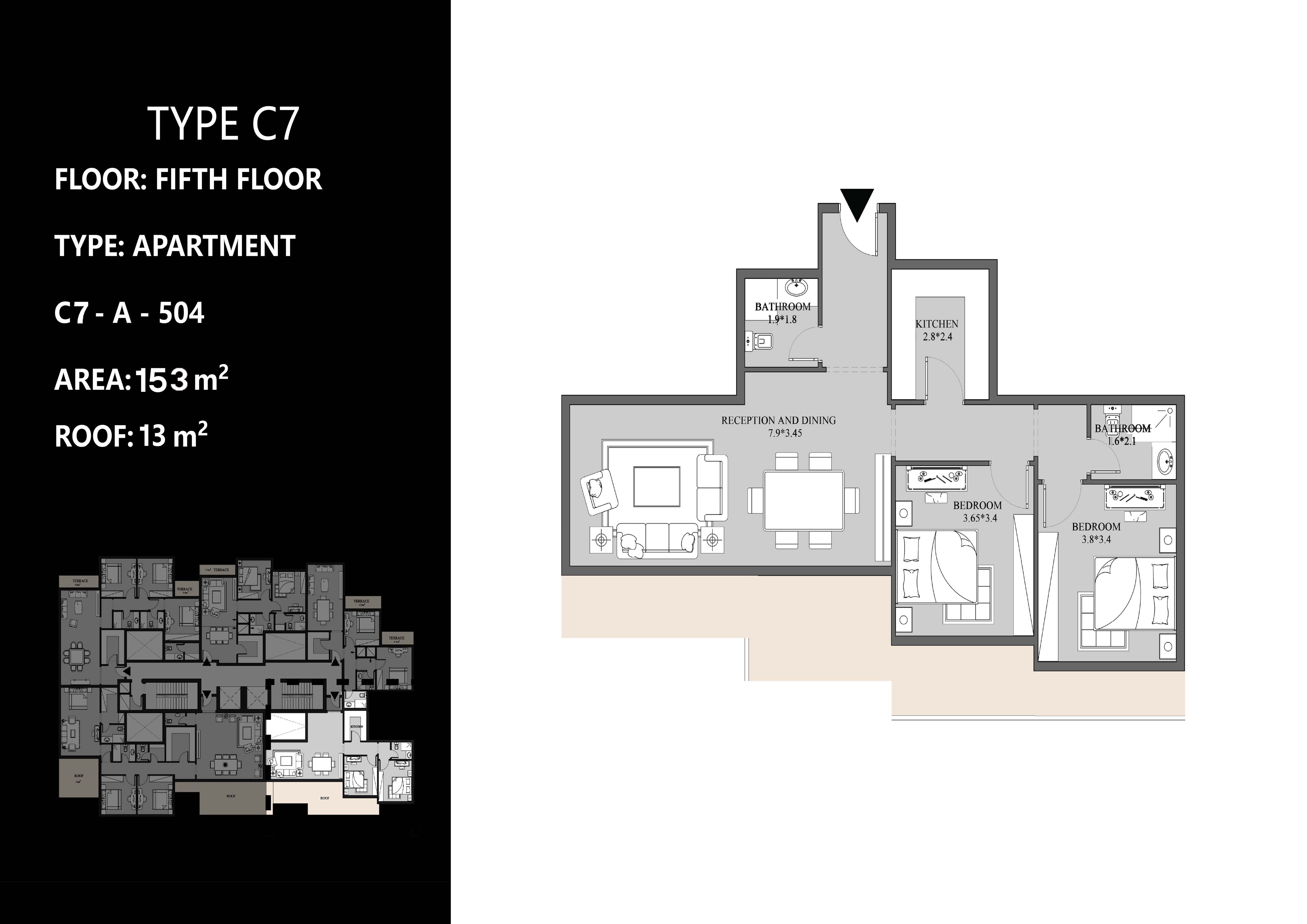 Floor plan for apartment at Peerage Residence