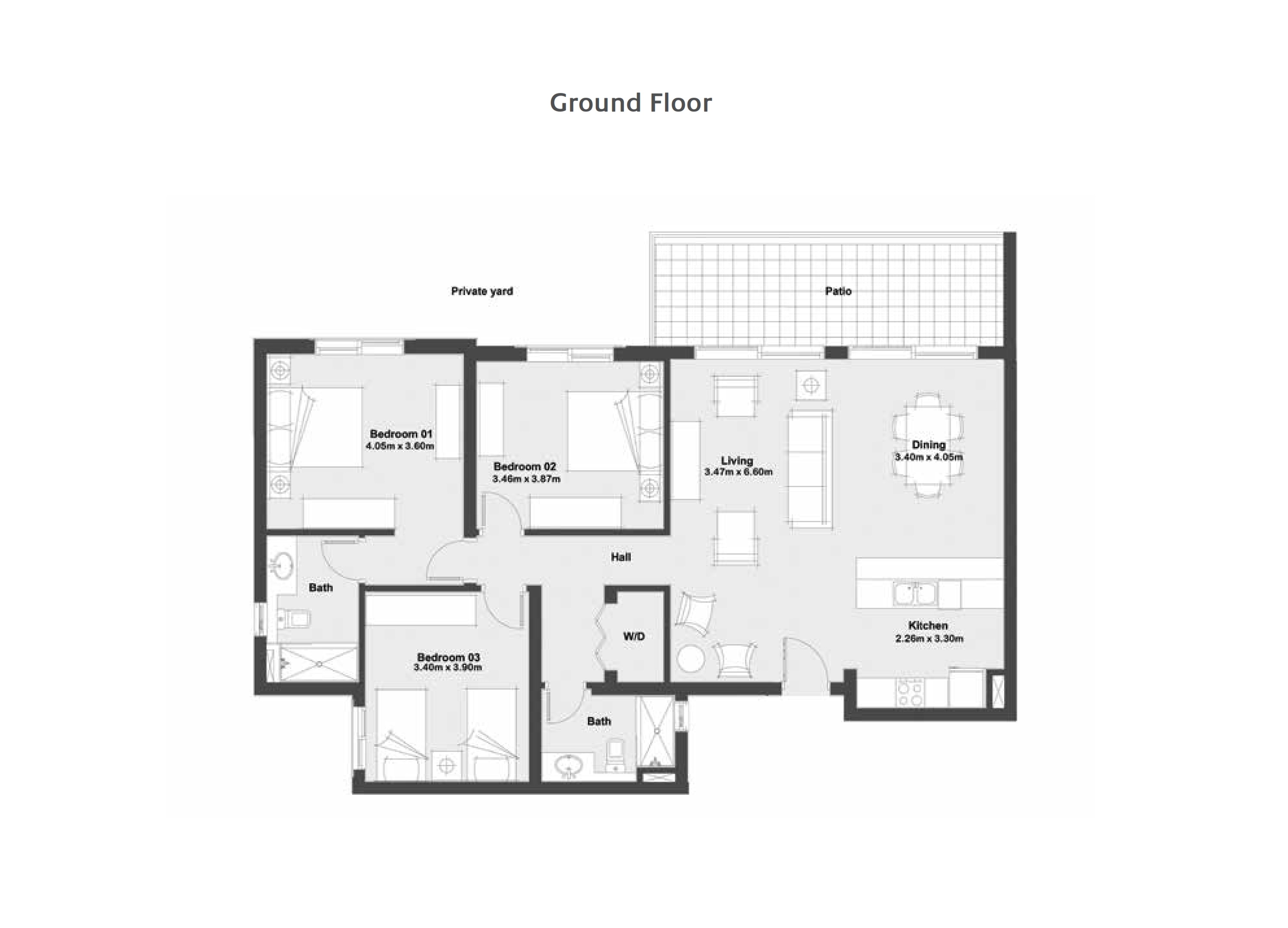 Floor plan for chalet at Marassi
