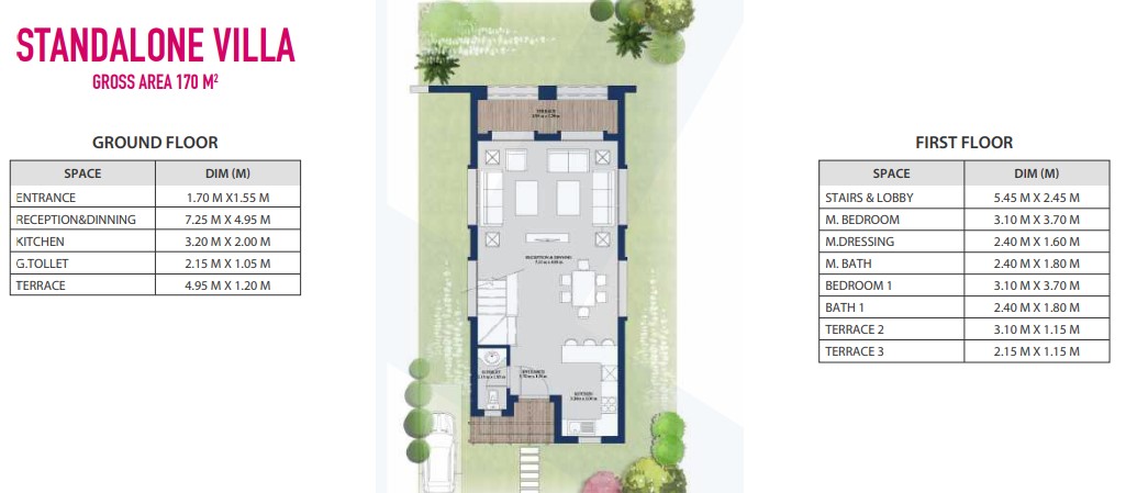 Floor plan for villa at Mountain View Ras El Hekma