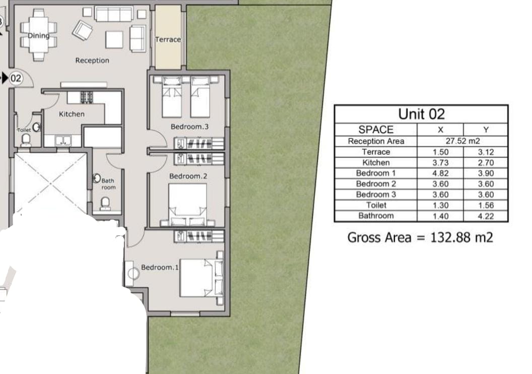 Floor plan for apartment at Sarai