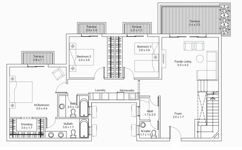 Floor plan for duplex at DISTRICT 5