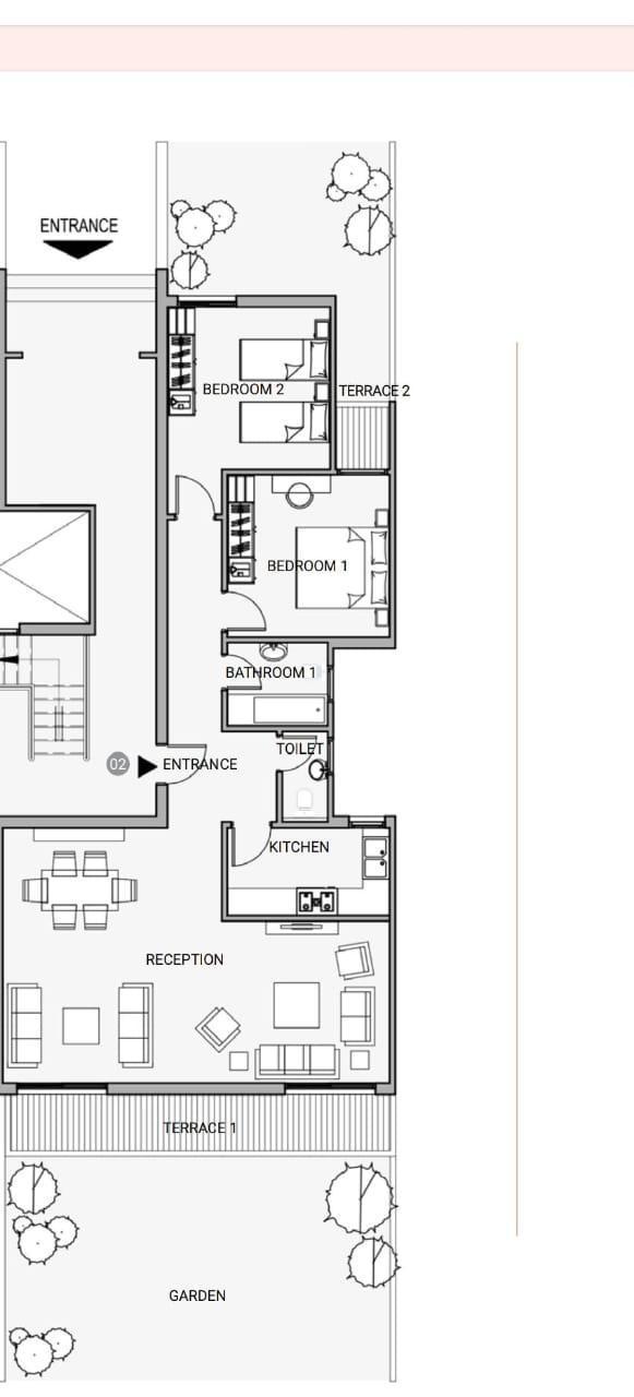 Floor plan for apartment at Sarai