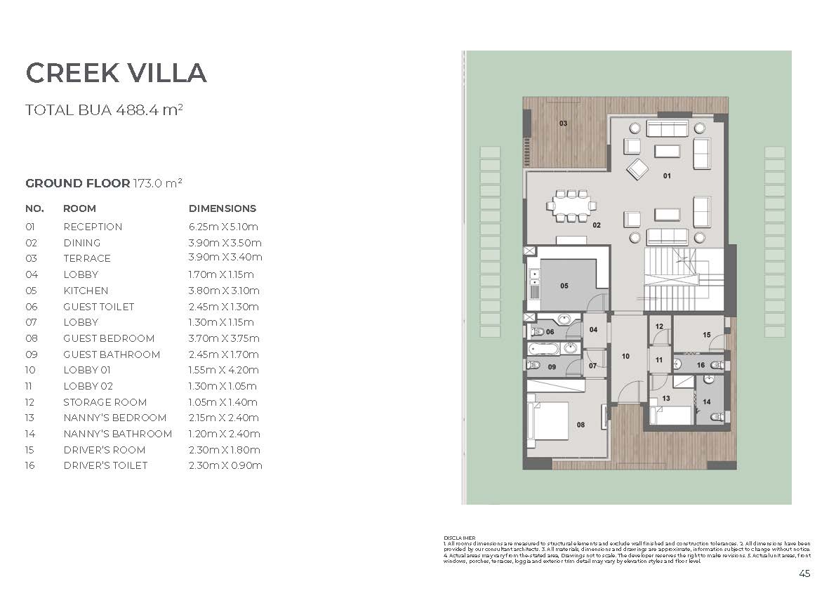 Floor plan for villa at Il Bosco New Capital