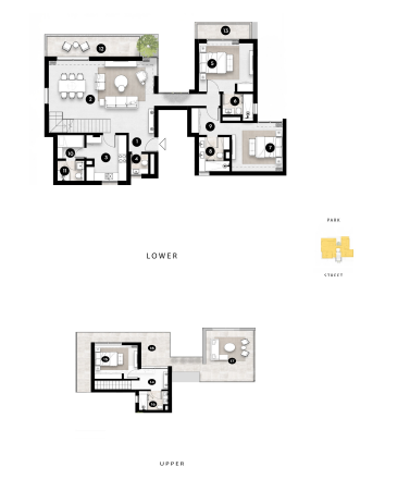Floor plan for penthouse at Solana