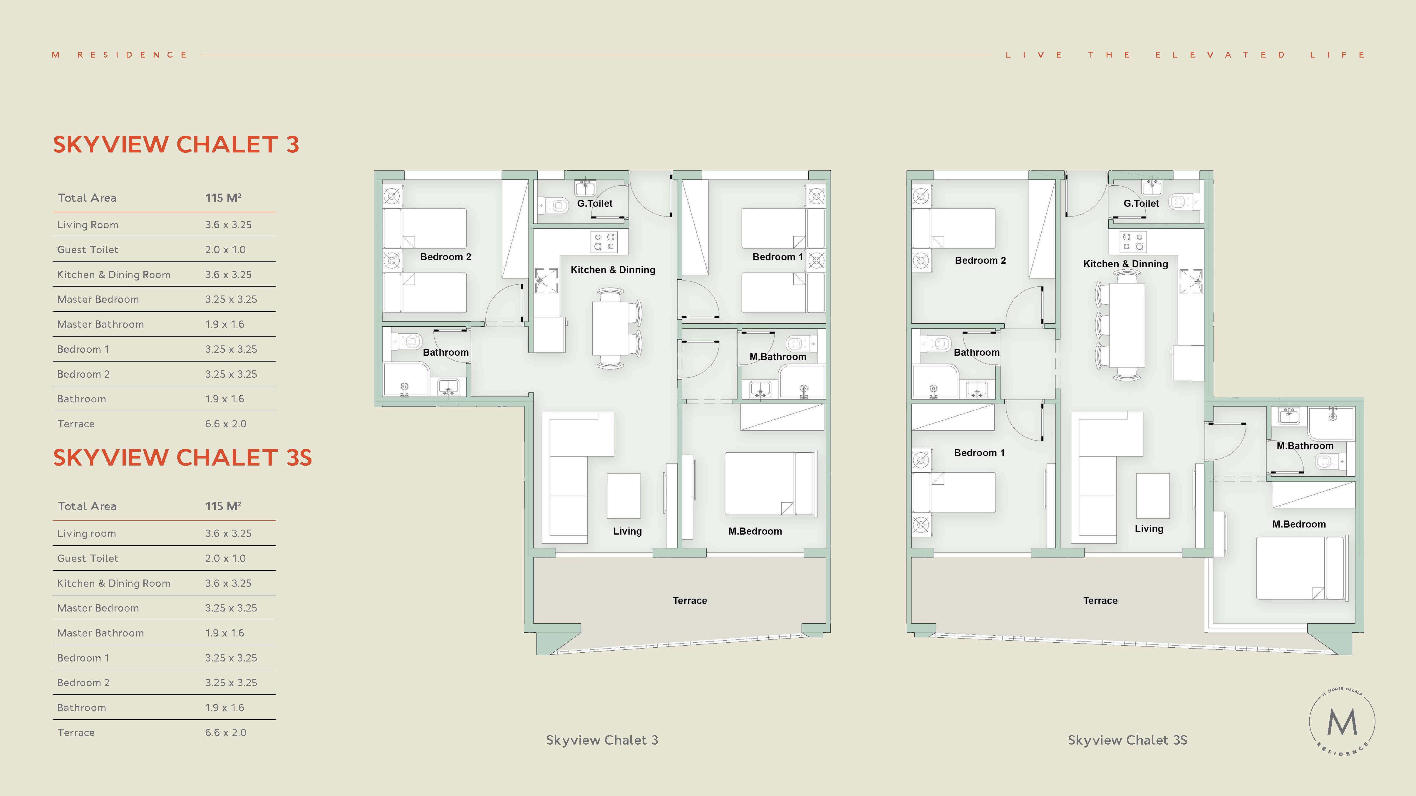 Floor plan for chalet at Il Monte Galala
