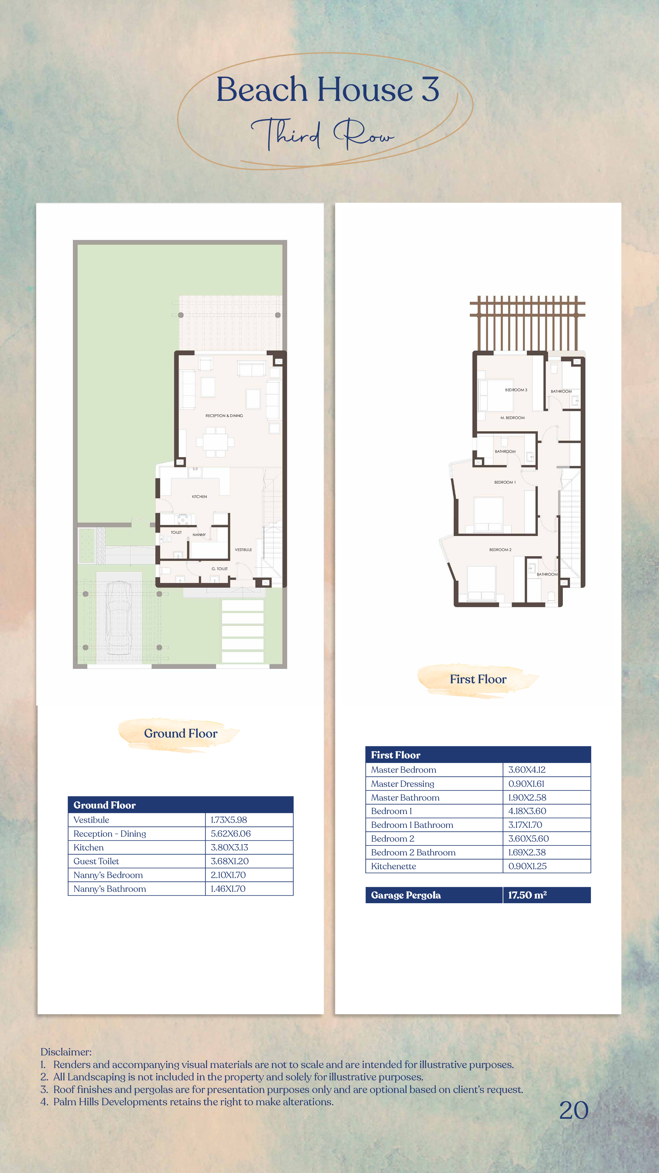 Floor plan for villa at Hacienda West
