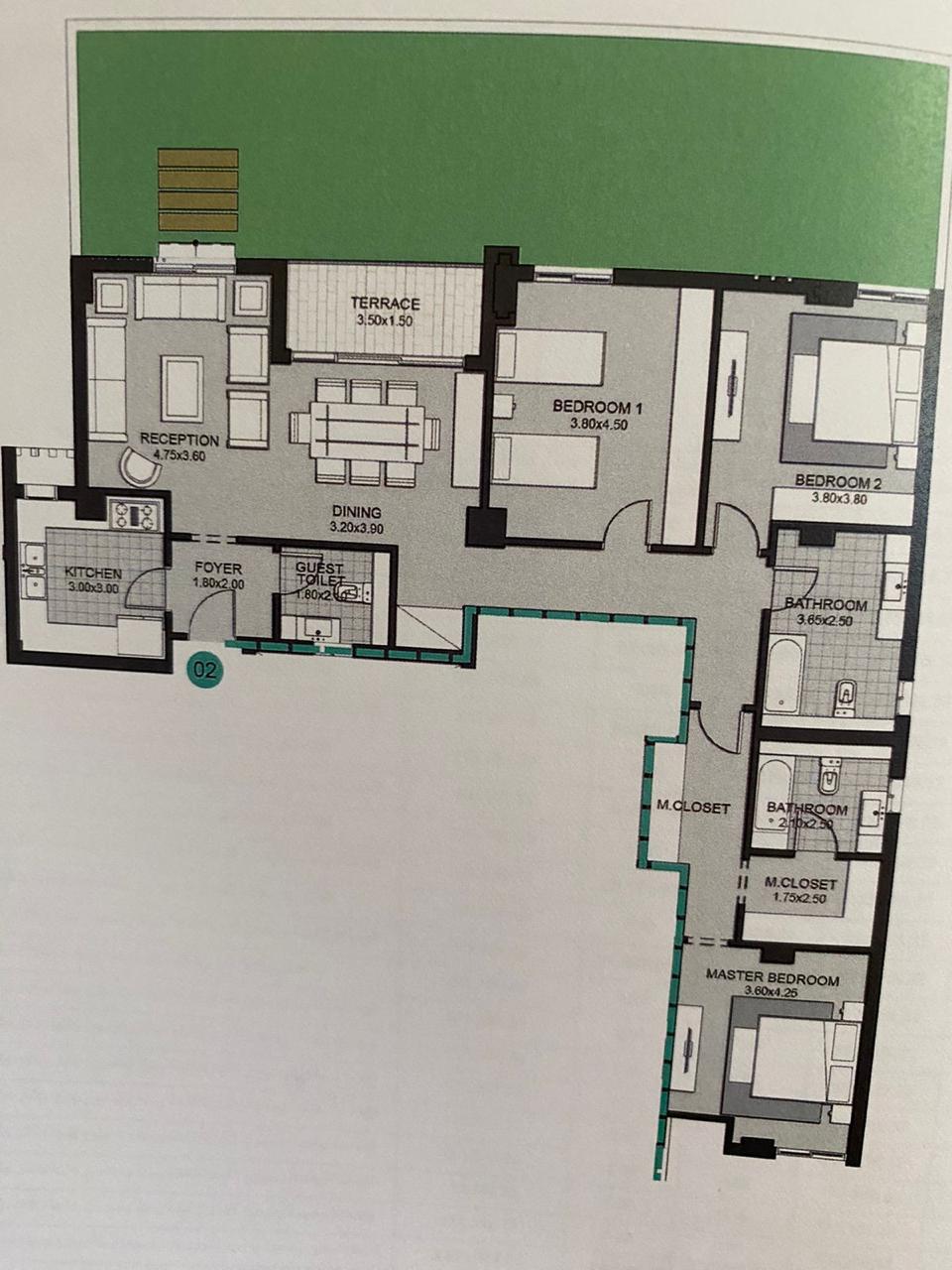 Floor plan for apartment at Villette