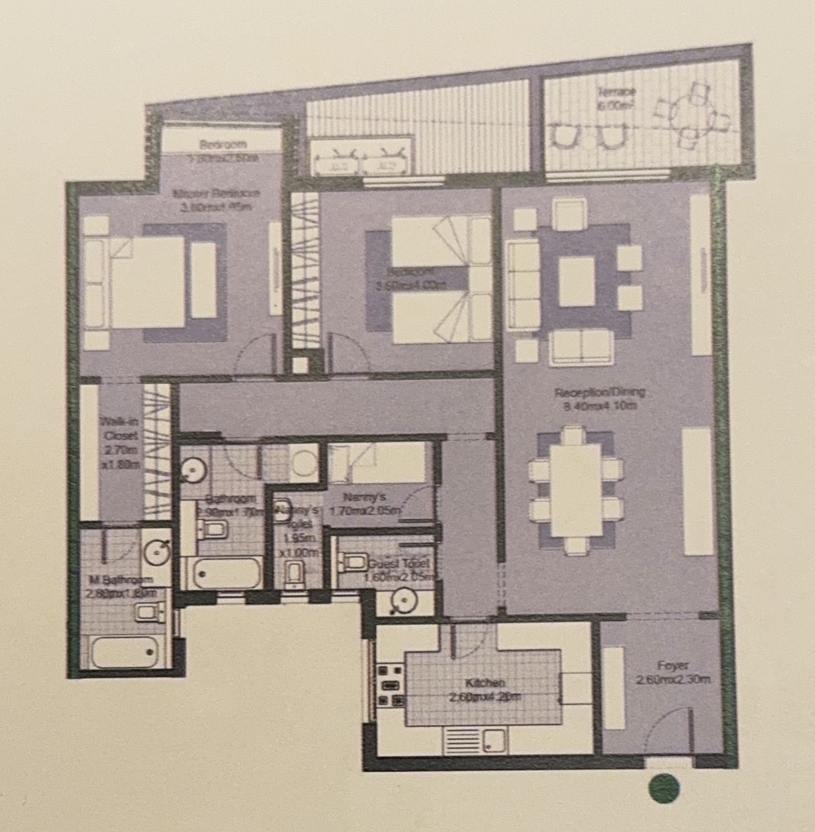Floor plan for penthouse at Villette