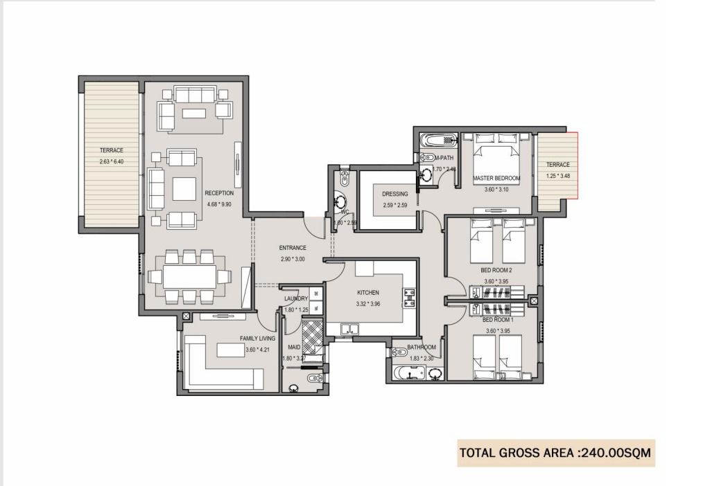 Floor plan for apartment at Taj City