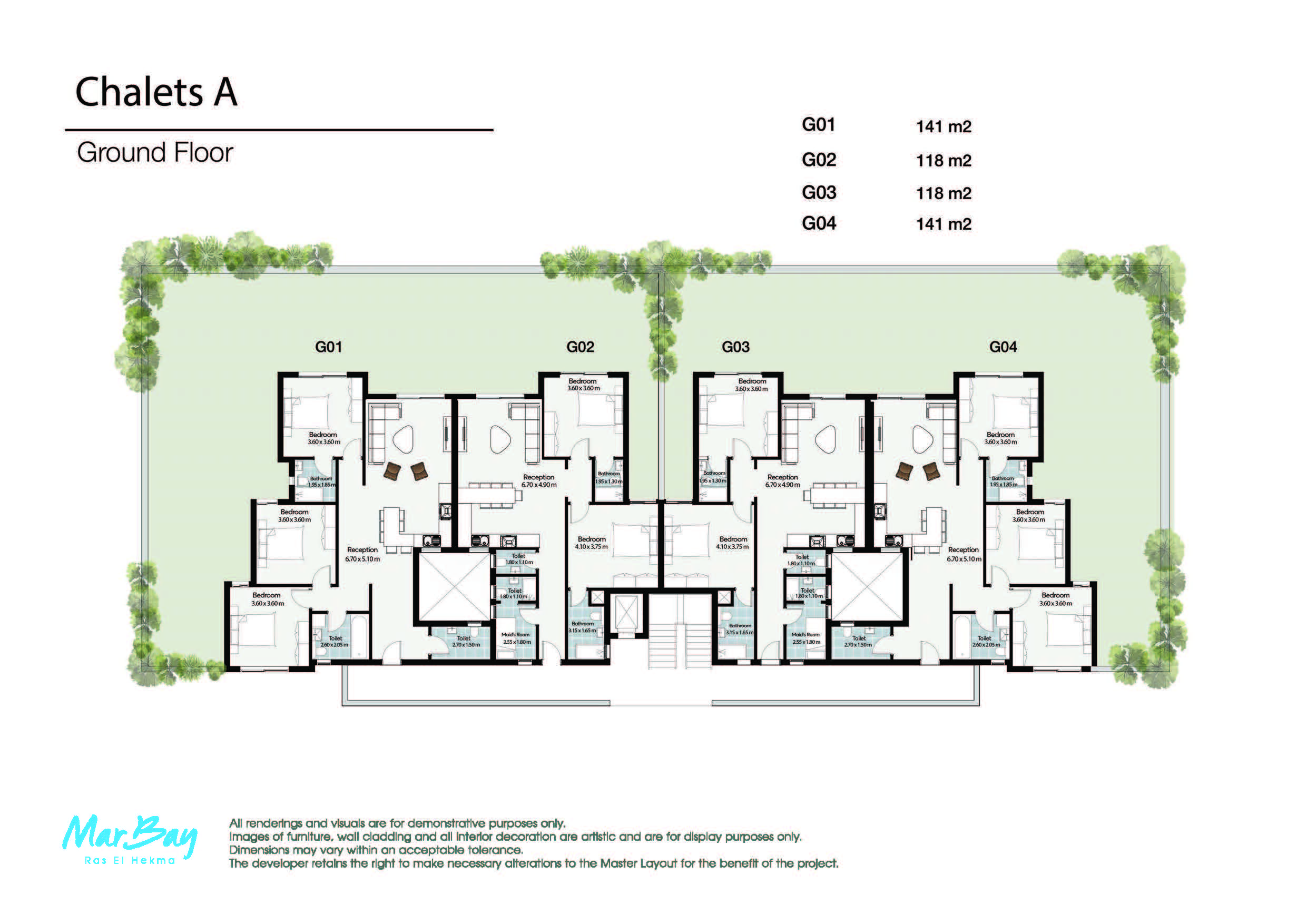 Floor plan for chalet at Mar Bay - Ras El Hekma