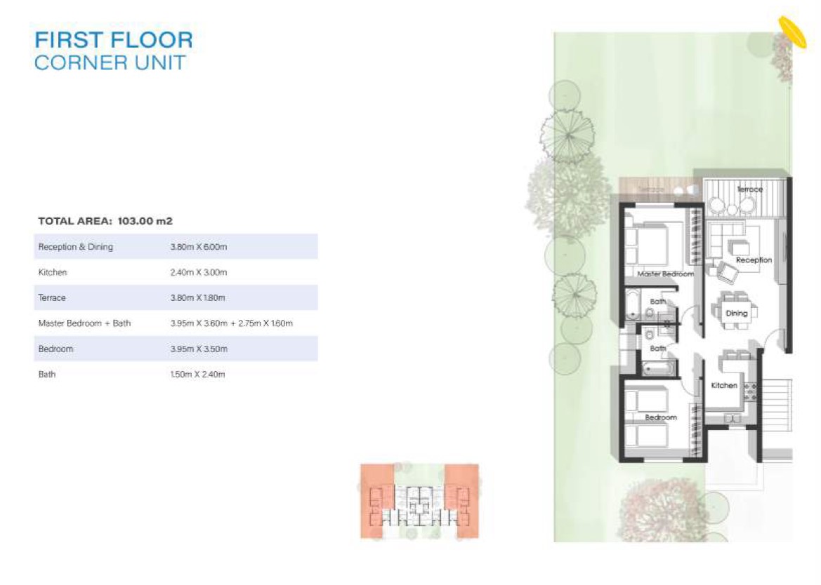 Floor plan for chalet at Cali Coast Ras El Hekma