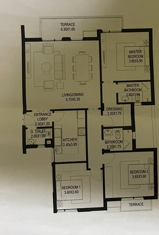 Floor plan for apartment at O West Orascom