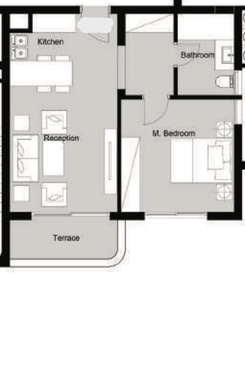 Floor plan for studio at Palm Hills New Cairo
