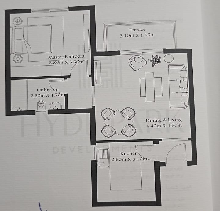 Floor plan for apartment at Garden Lakes