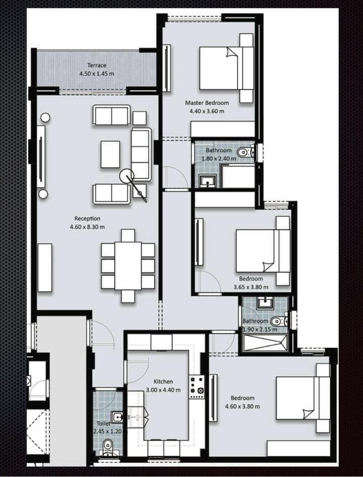 Floor plan for apartment at Fifth Square Al Marasem