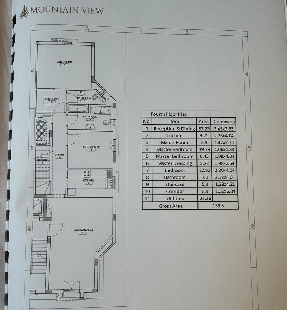 Floor plan for penthouse at Mountain View Hyde Park