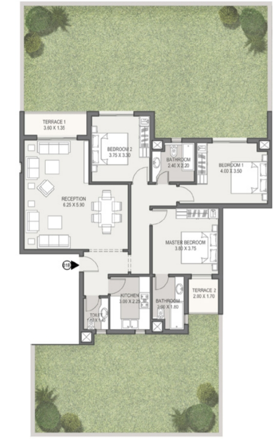 Floor plan for apartment at Sarai