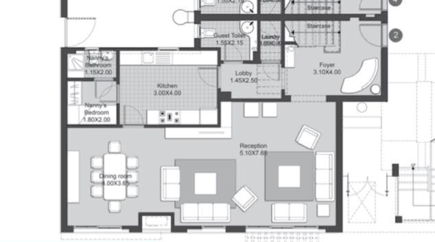 Floor plan for duplex at Eastown