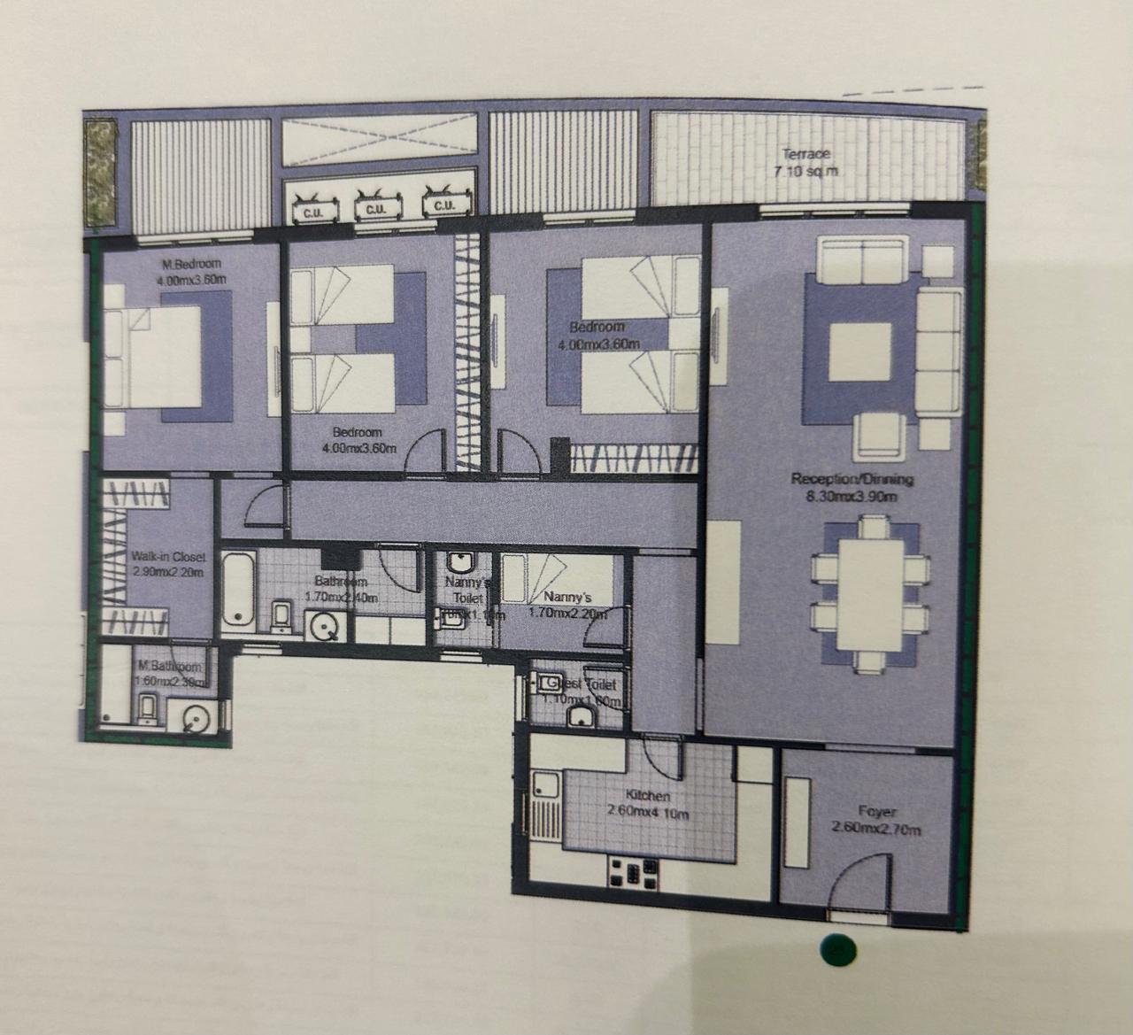 Floor plan for apartment at V Residences By Villette