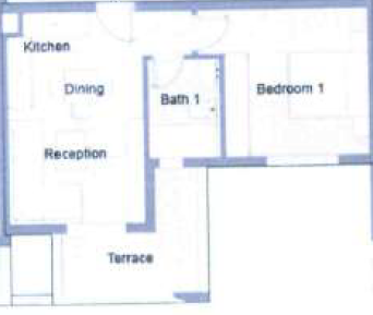 Floor plan for studio at Badya