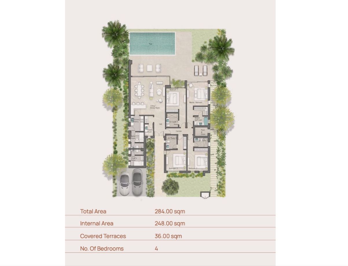 Floor plan for villa at Silversands
