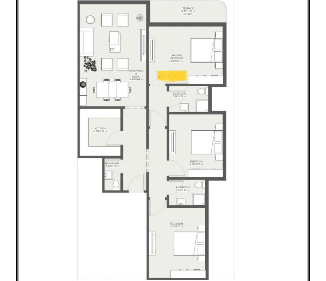 Floor plan for apartment at Lumia Residence- New Capital