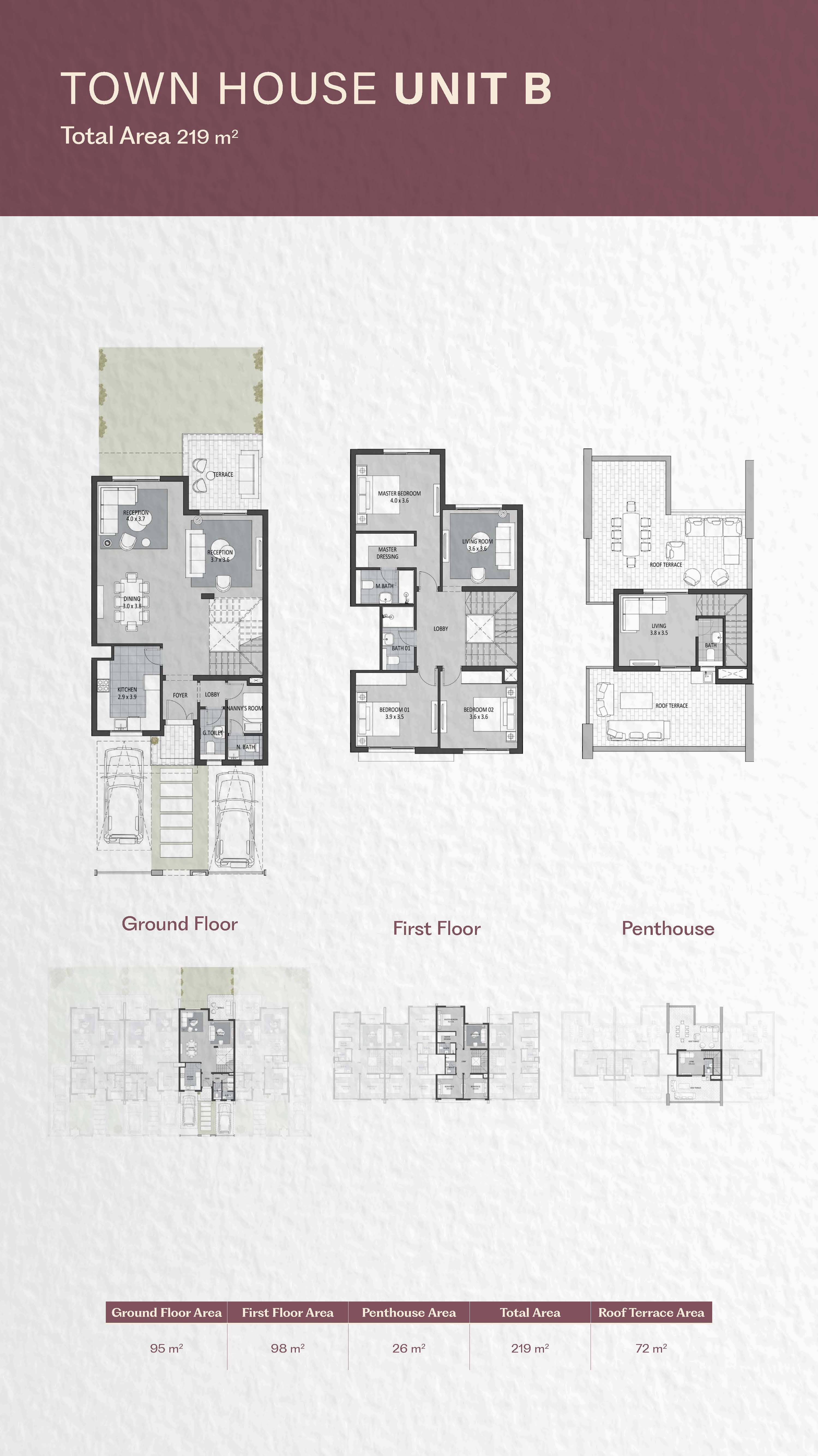 Floor plan for townhouse at SODIC East