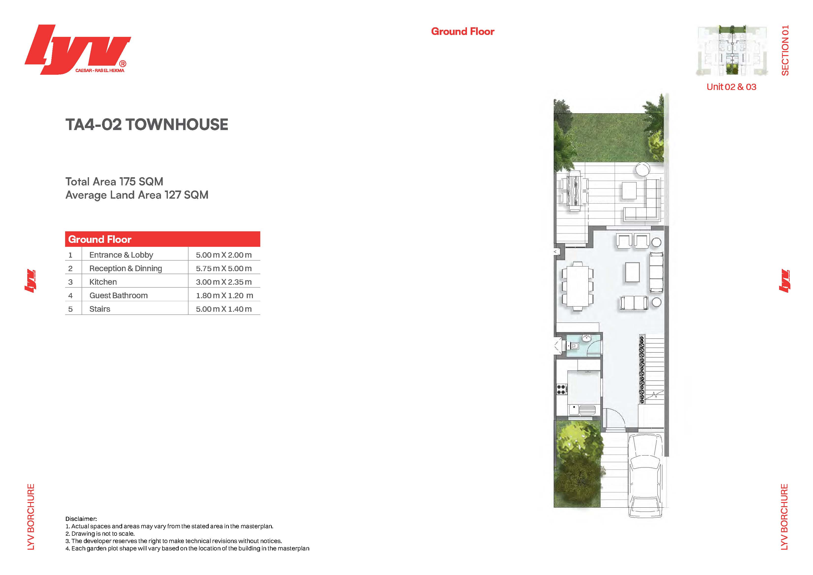 Floor plan for townhouse at Lyv Caesar - Ras El Hekma
