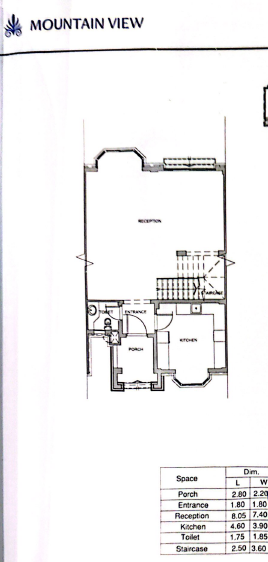 Floor plan for townhouse at Mountain View 1.1