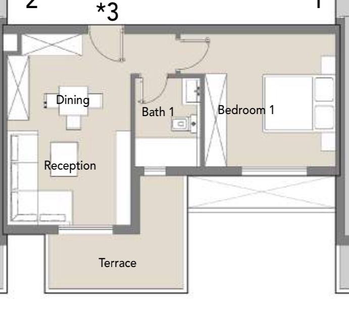 Floor plan for apartment at Badya