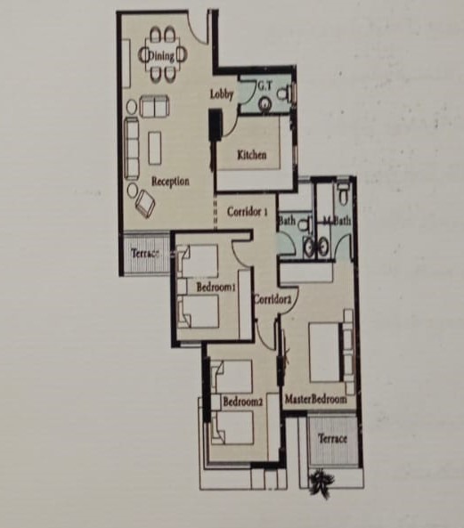 Floor plan for apartment at Yaru