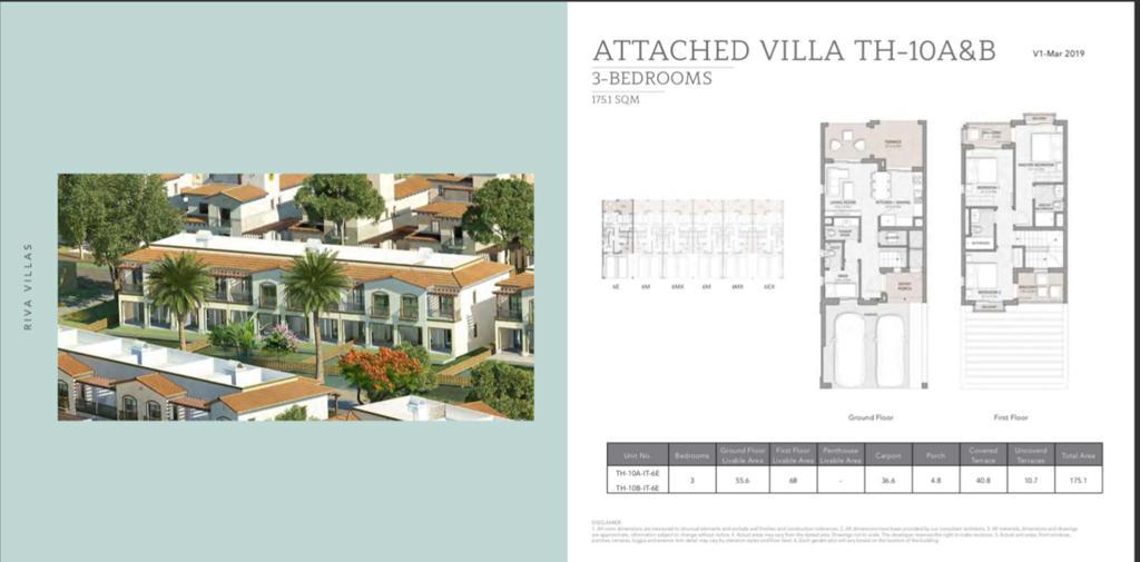 Floor plan for townhouse at Marassi