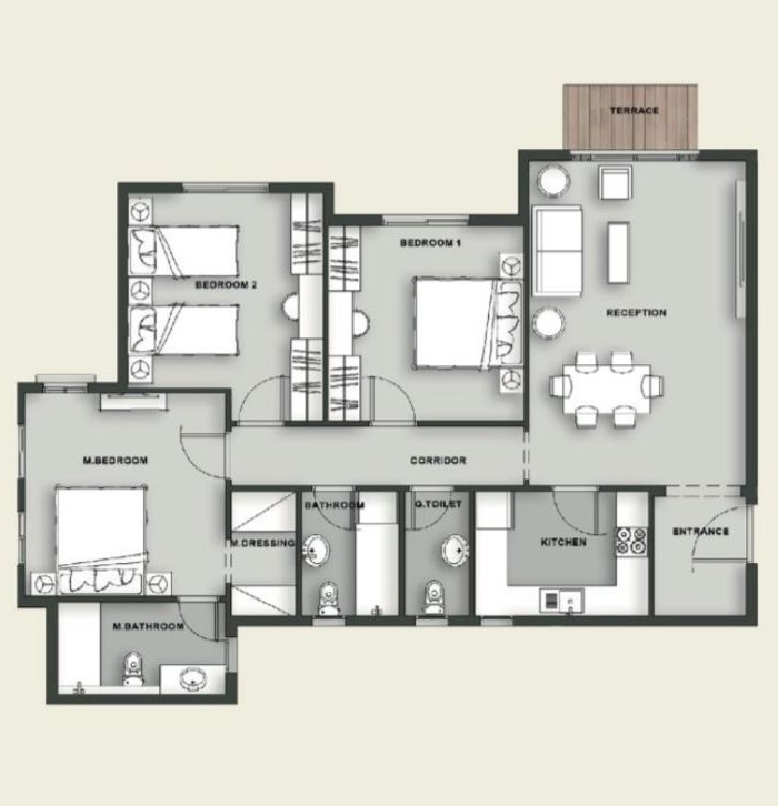 Floor plan for apartment at Aliva Mountain View Mostakbal City