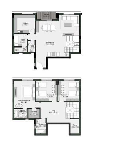 Floor plan for duplex at Bloomfields