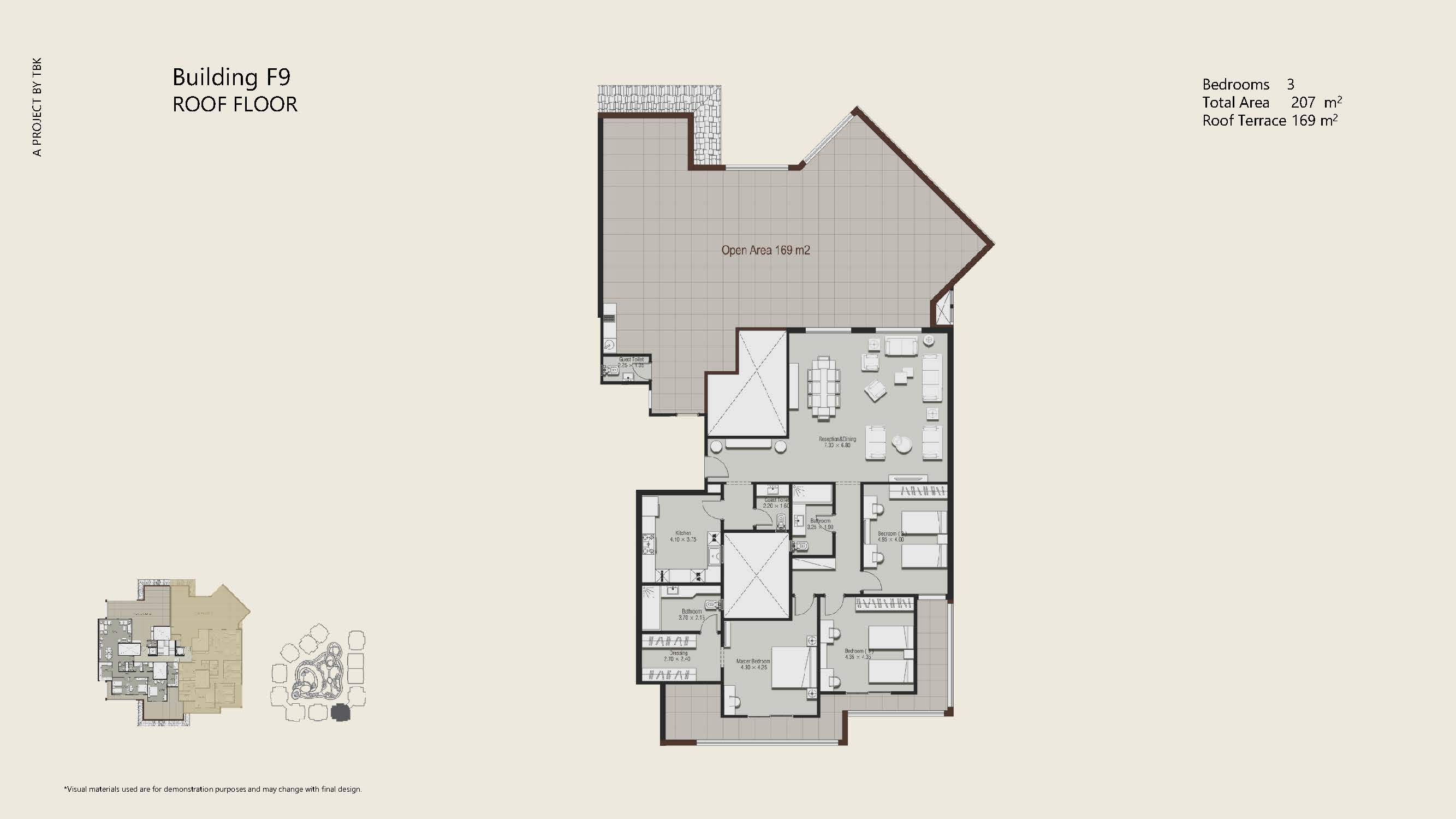 Floor plan for penthouse at Ninety Avenue