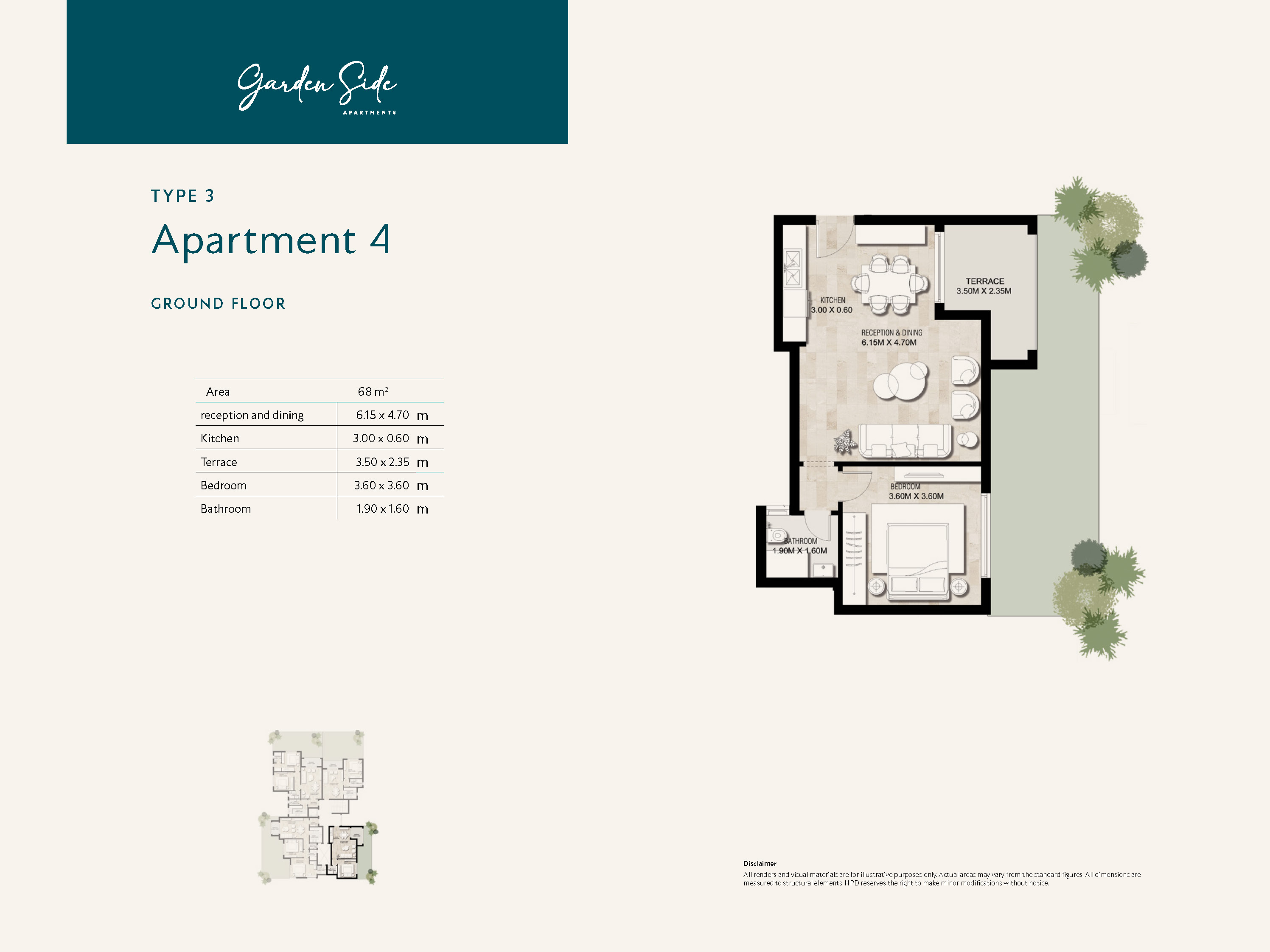 Floor plan for apartment at Garden Lakes