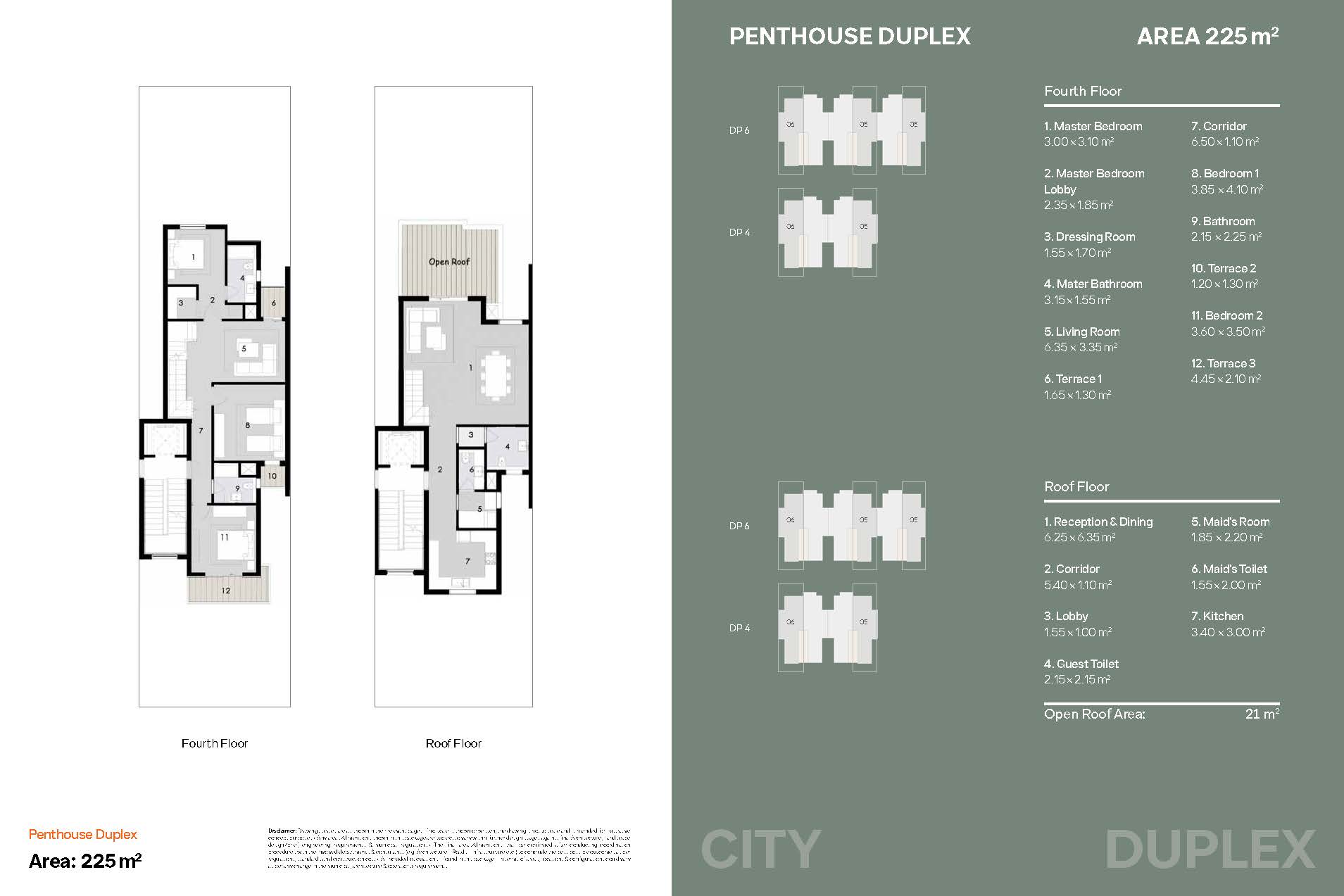 Floor plan for penthouse at Ivoire East