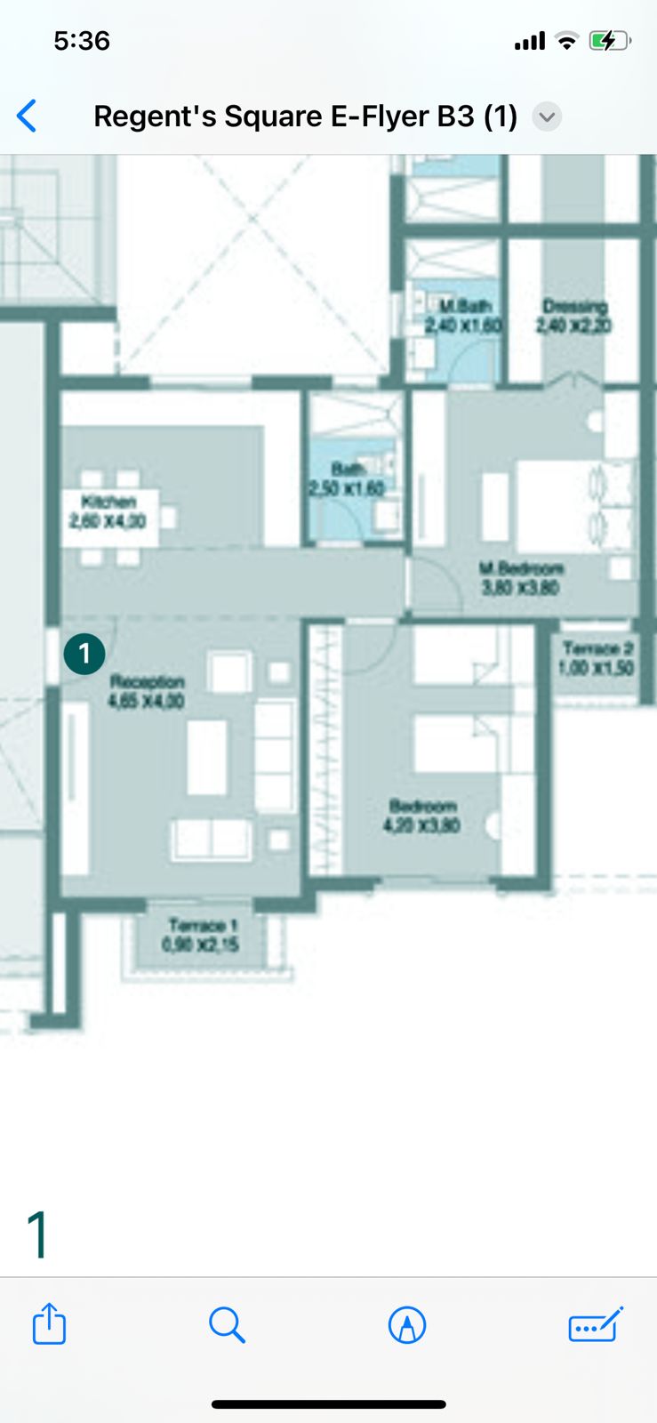 Floor plan for apartment at Regent's Square