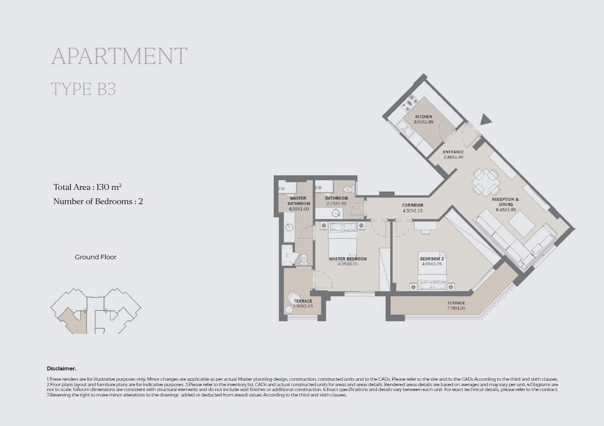 Floor plan for apartment at Al Maqsad Park