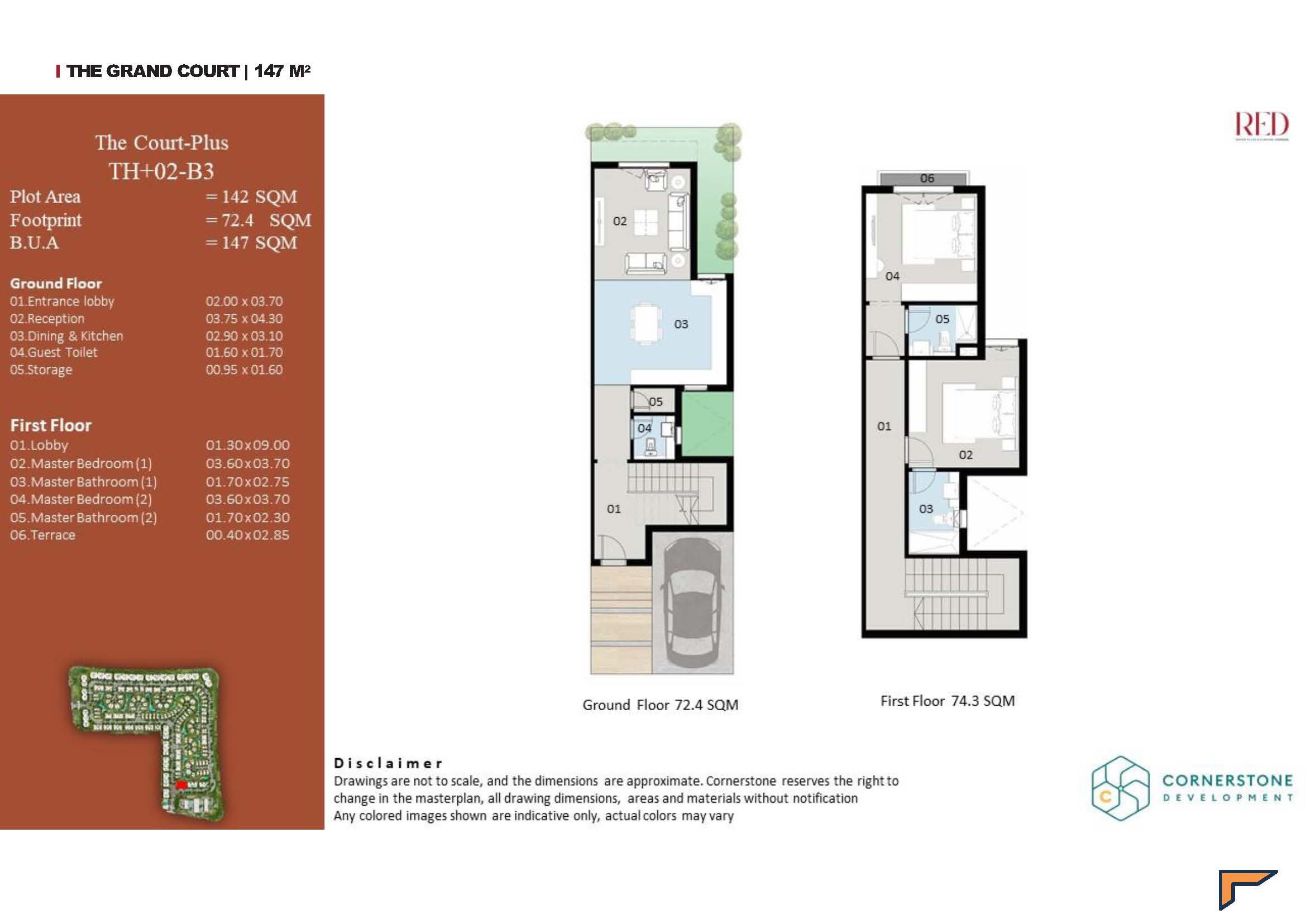 Floor plan for townhouse at Red