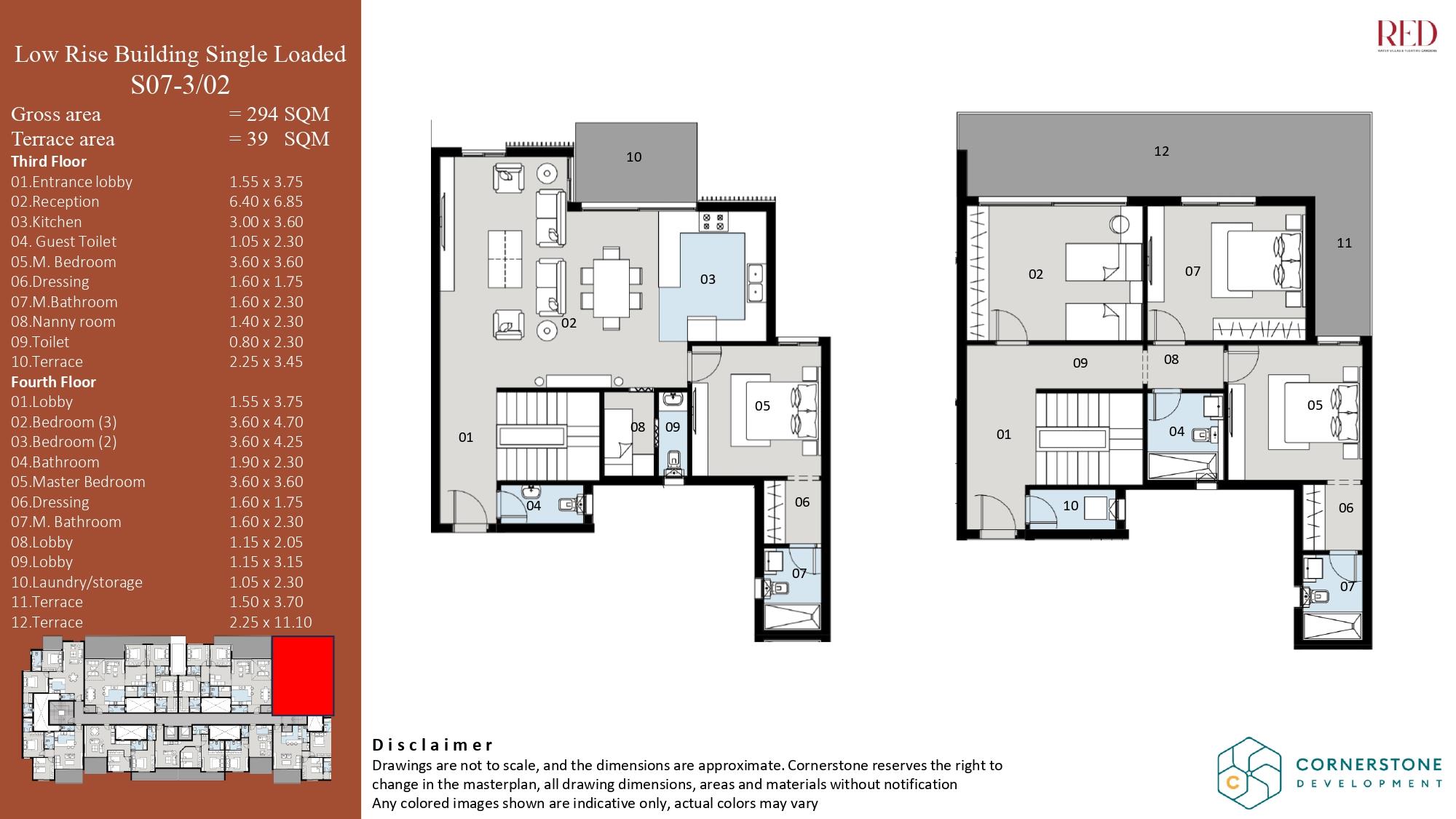 Floor plan for duplex at Red