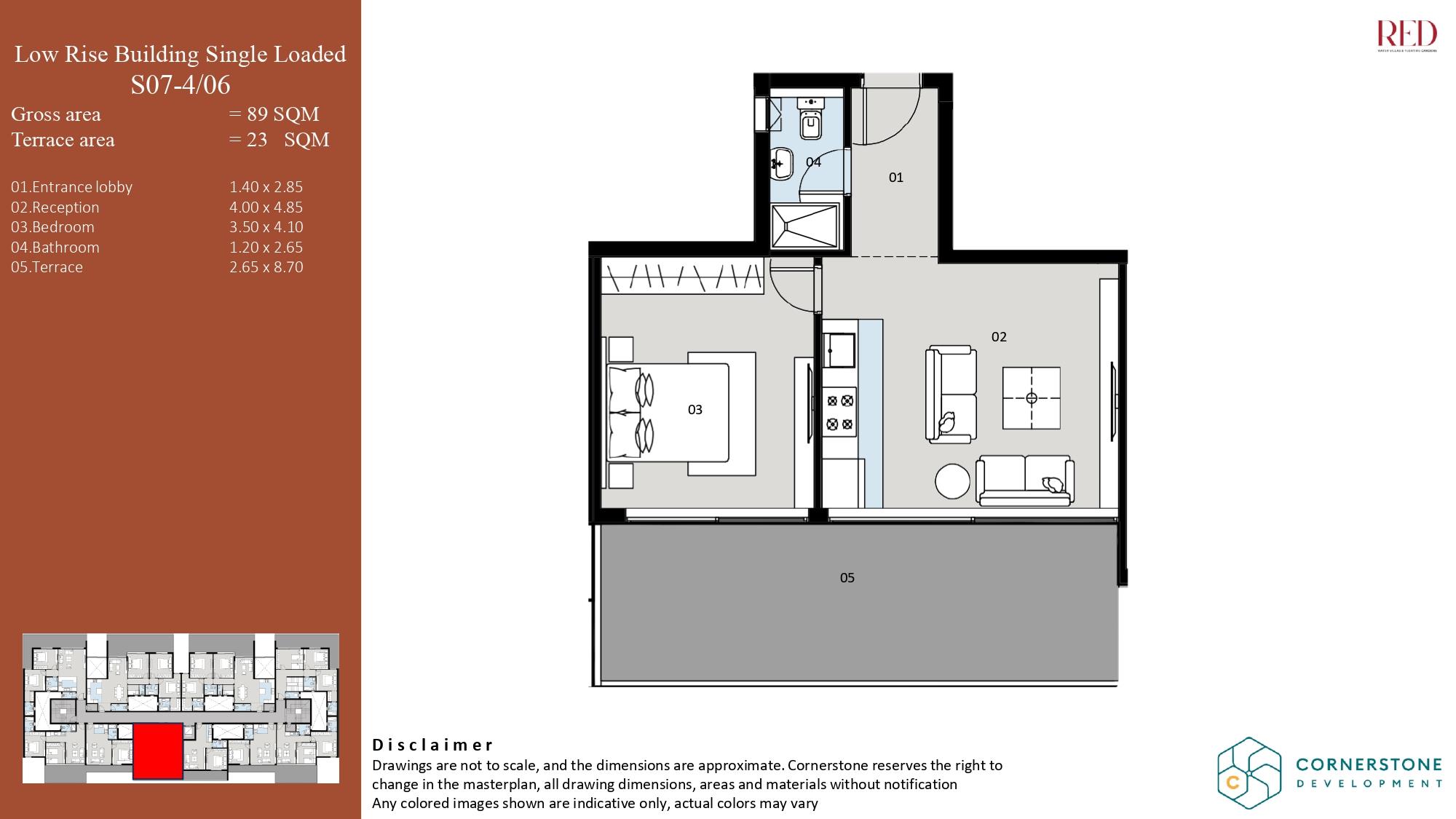 Floor plan for apartment at Red