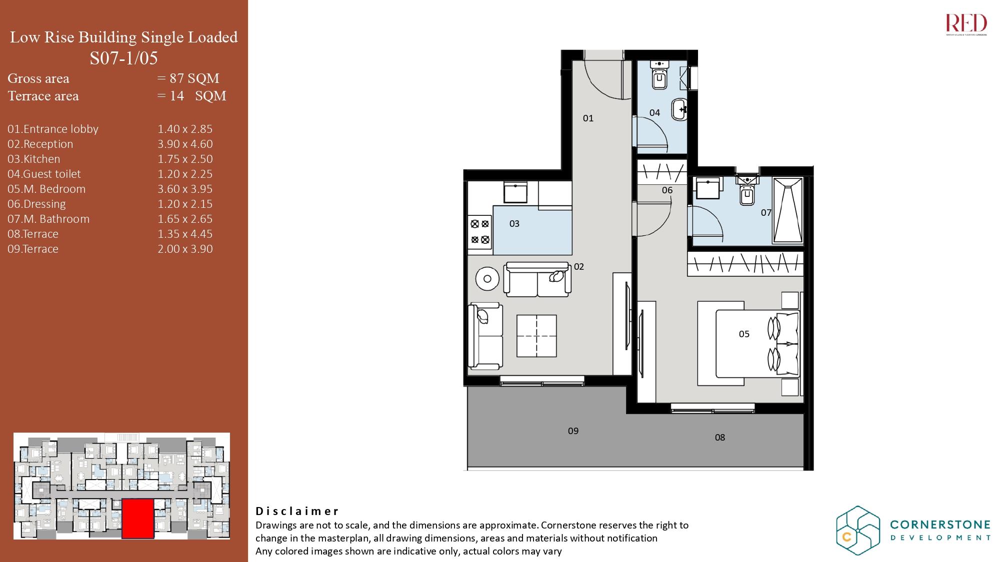 Floor plan for apartment at Red