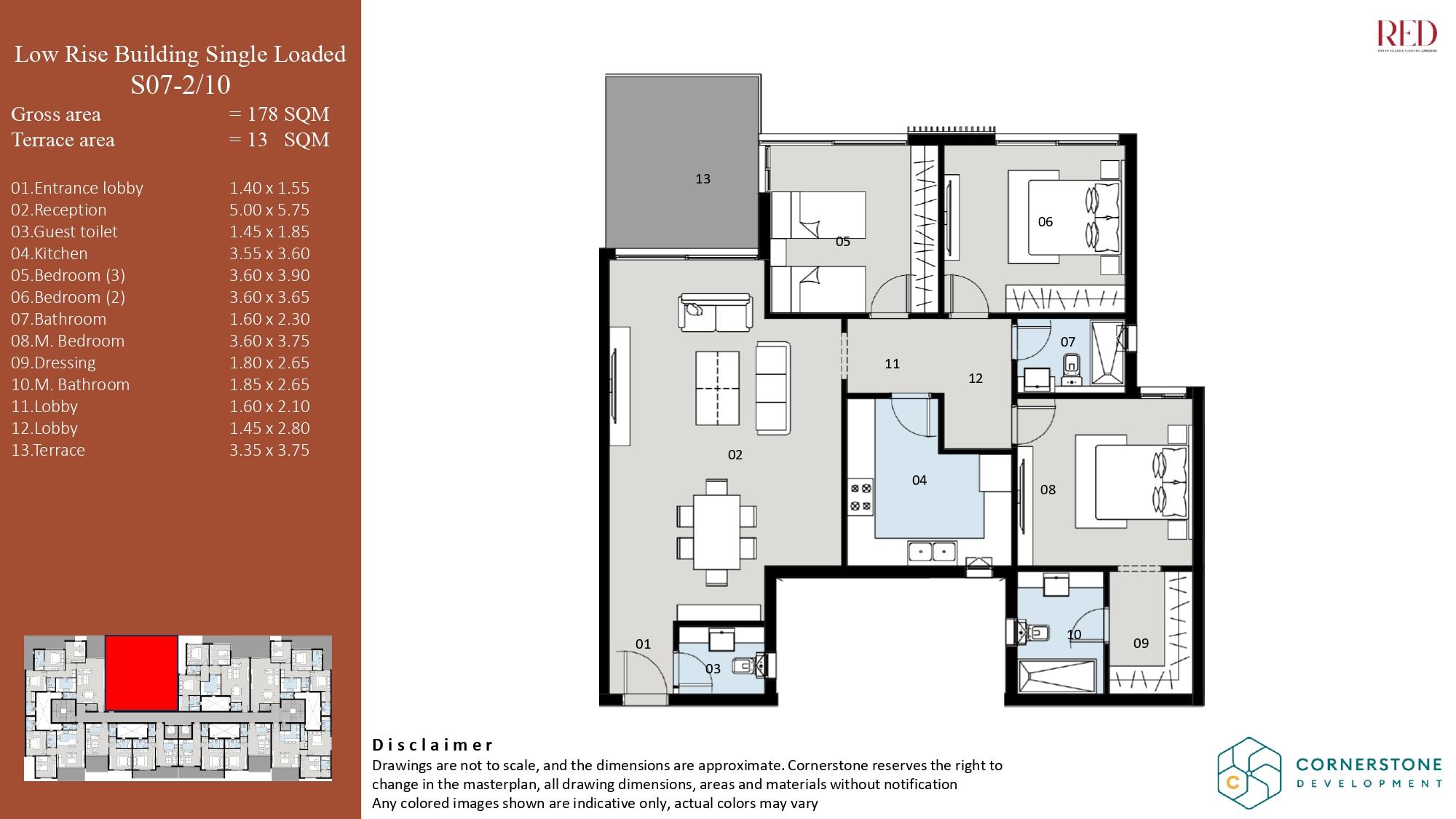 Floor plan for apartment at Red