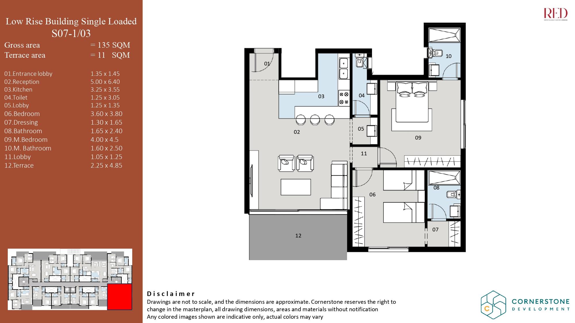 Floor plan for apartment at Red