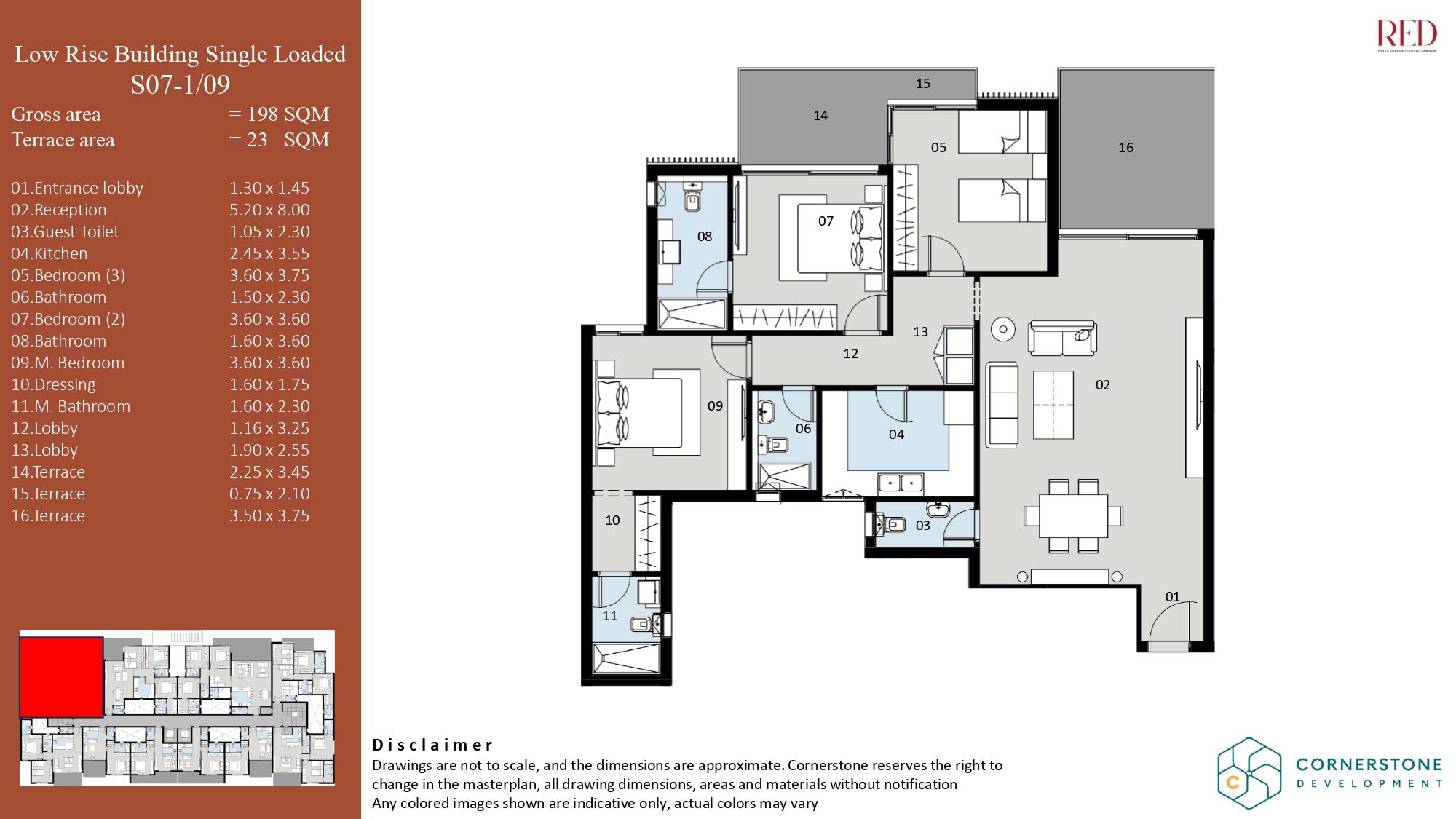 Floor plan for apartment at Red