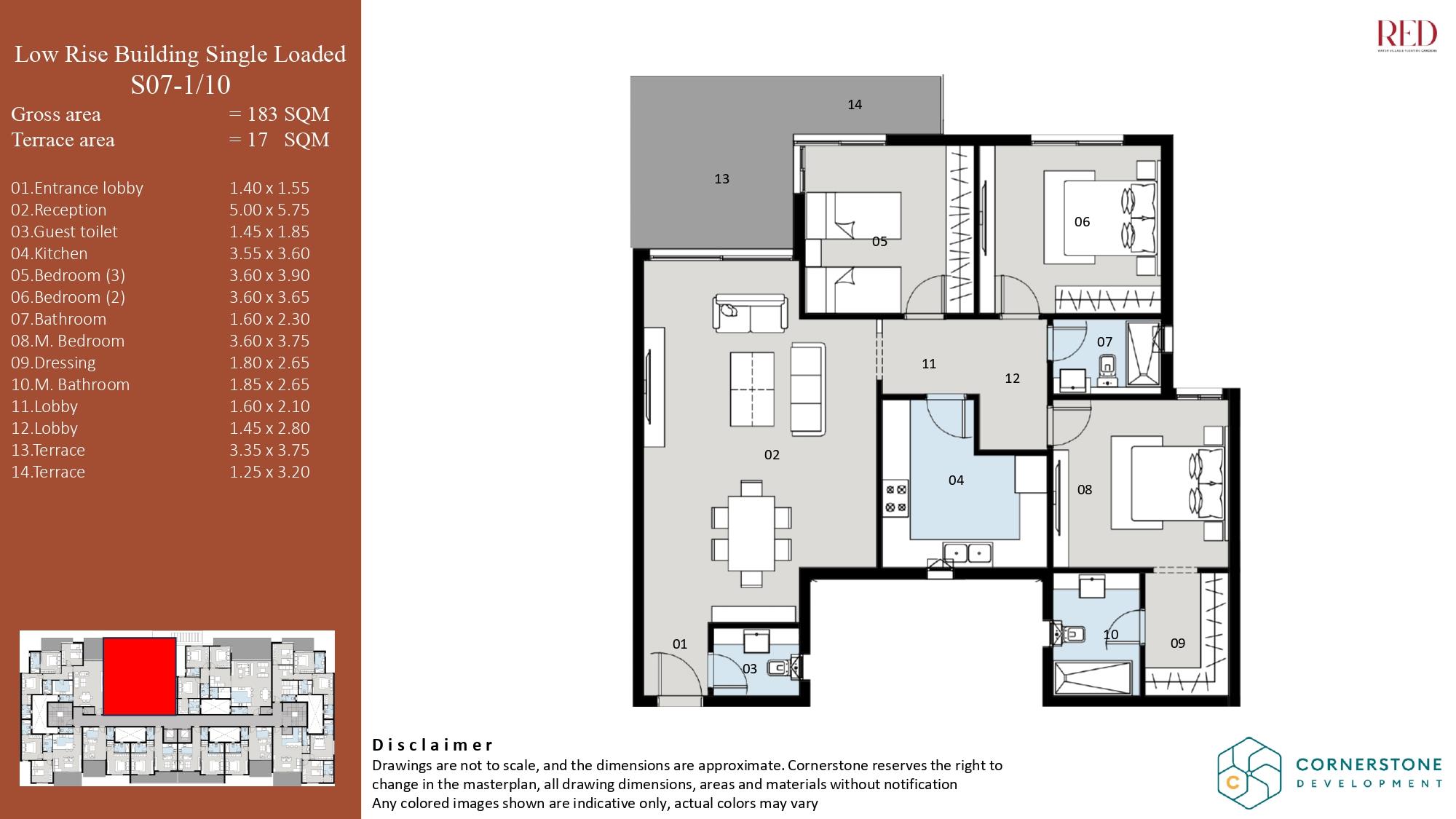 Floor plan for apartment at Red