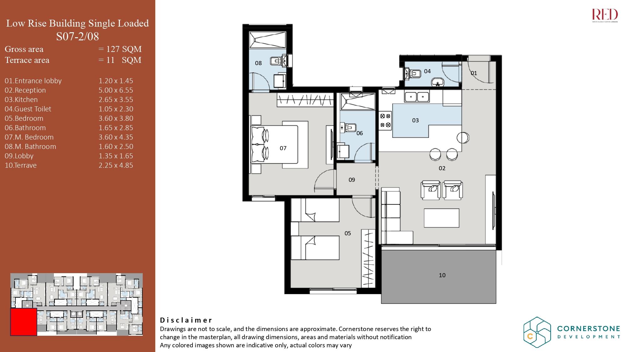 Floor plan for apartment at Red