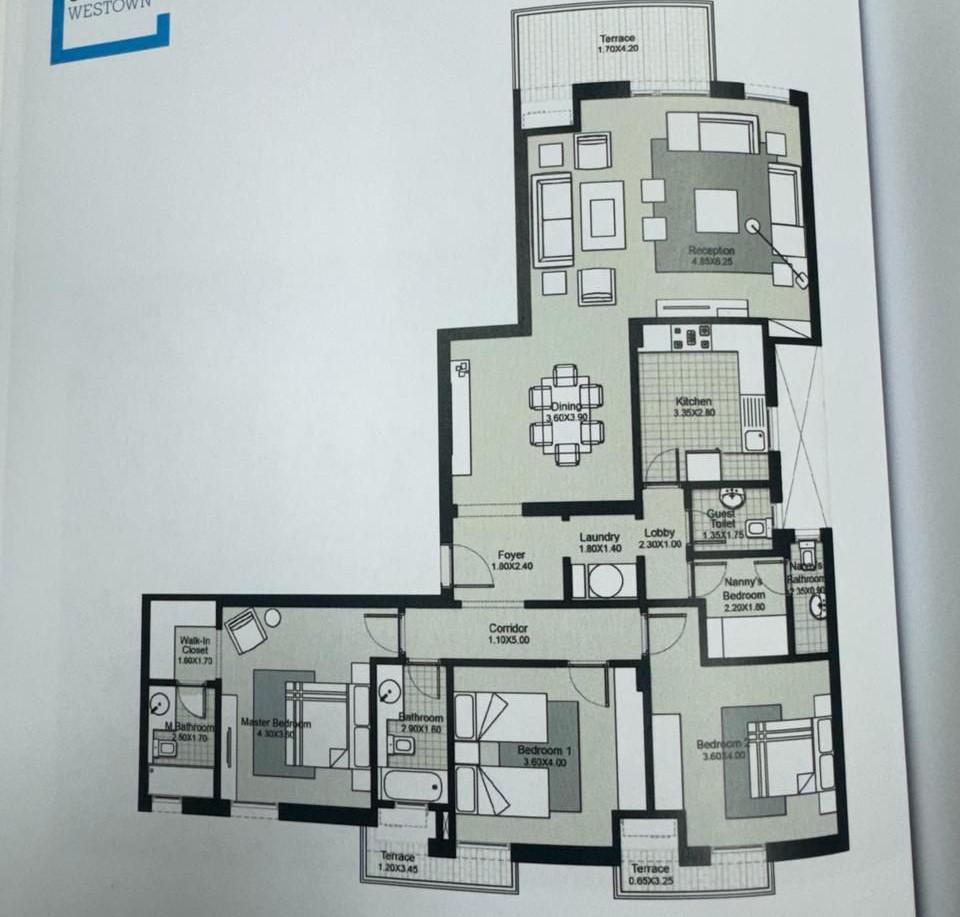 Floor plan for villa at Beverly Hills