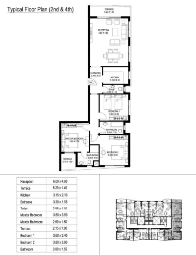 Floor plan for apartment at Taj City